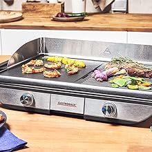 GASTROBACK 42523 Design Tischgrill Advanced Pro BBQ, Plancha- und BBQ-Tischgrill