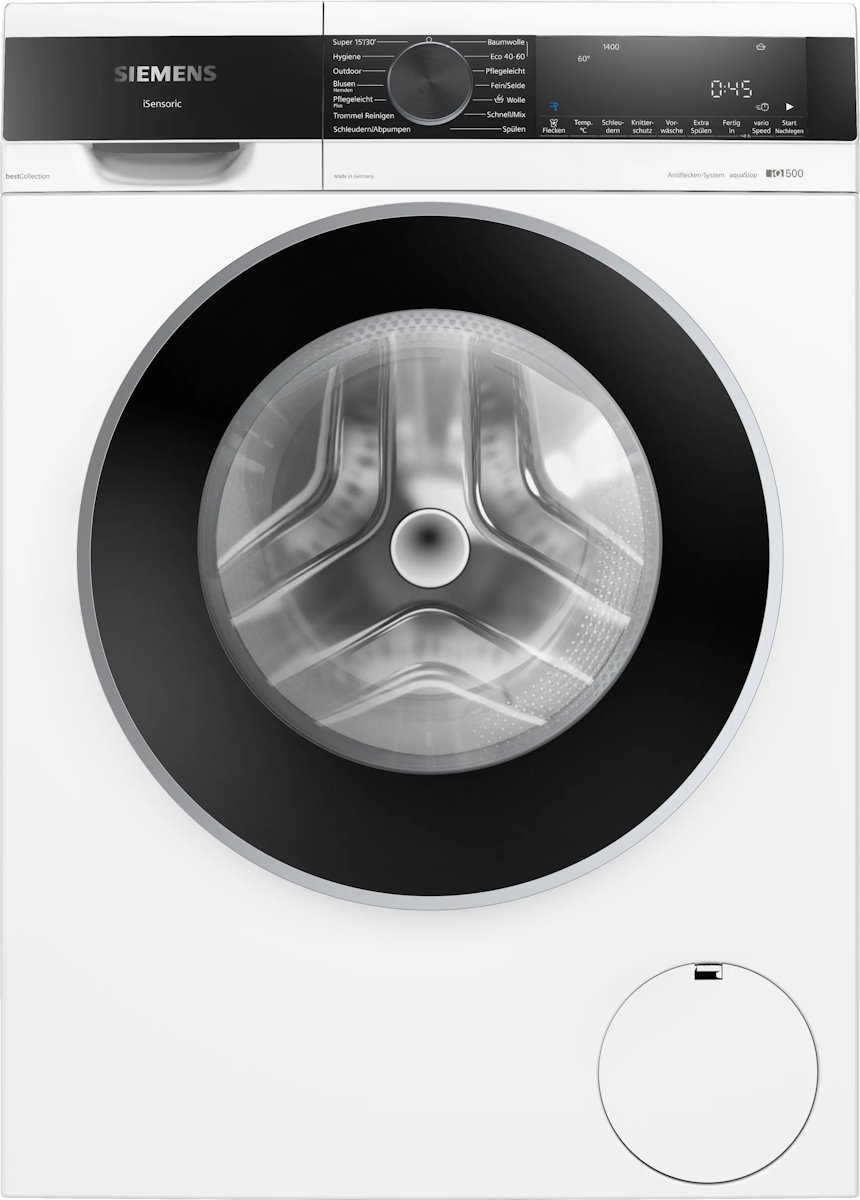 Siemens WG44G21G0 Frontansicht Siemens WG44G21G0 iQ500 - Waschmaschine, Frontlader - 9 kg - 1400 U/min.