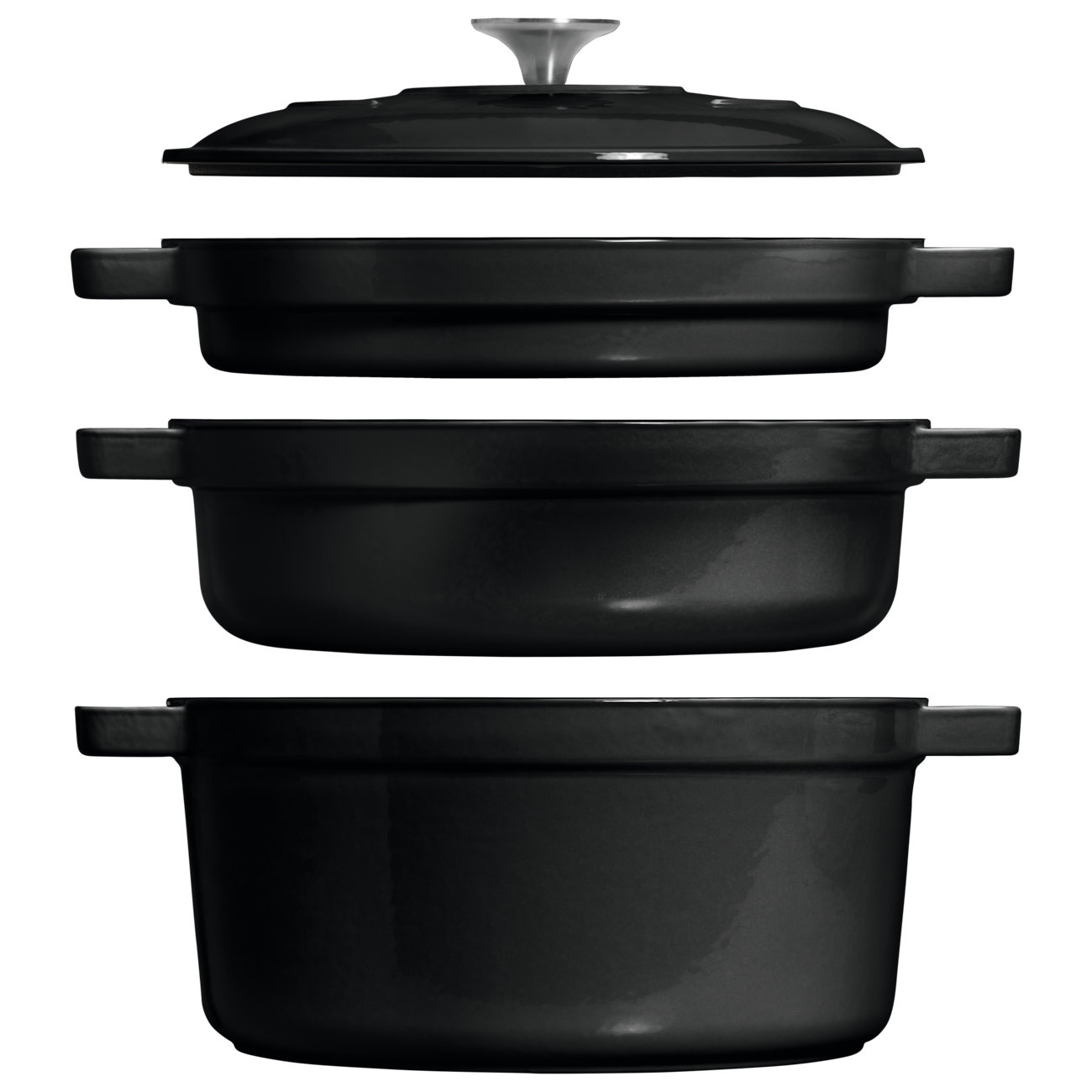 CHEF CUISINE 4489 gusseisernes Kochtopf- und Pfannen-Set, 3-teilig mit Deckel, ofenfest CHEF CUISINE 4489 gusseisernes Kochtopf- und Pfannen-Set, 3-teilig mit Deckel, ofenfest