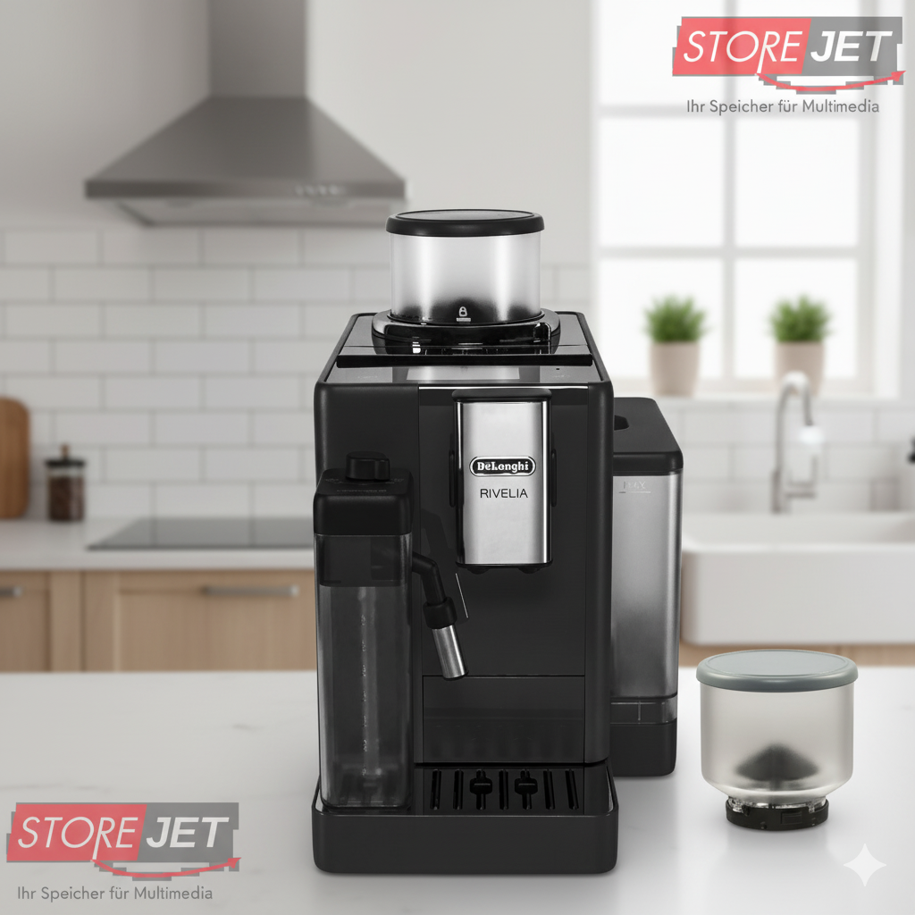 De’Longhi Rivelia EXAM440.55B – Kaffeevollautomat mit wechselbarem Bohnenbehälter, schwarz