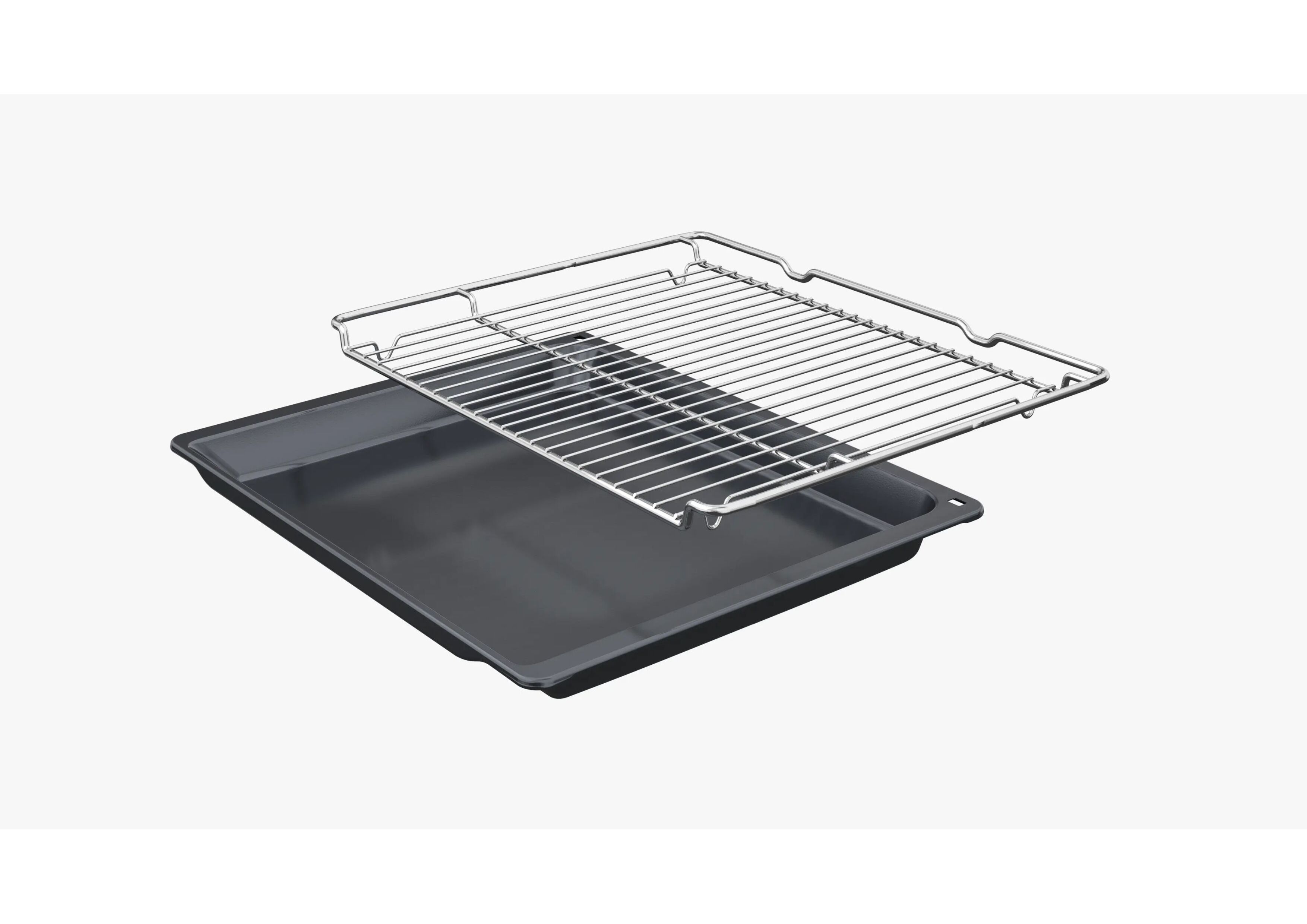 Oven accessories consisting of a wire rack over an enameled baking tray