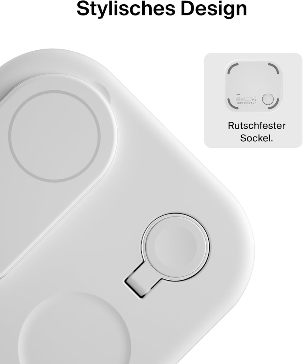 Rückseite der Ladestation mit Anschluss für das USB-C Netzkabel.