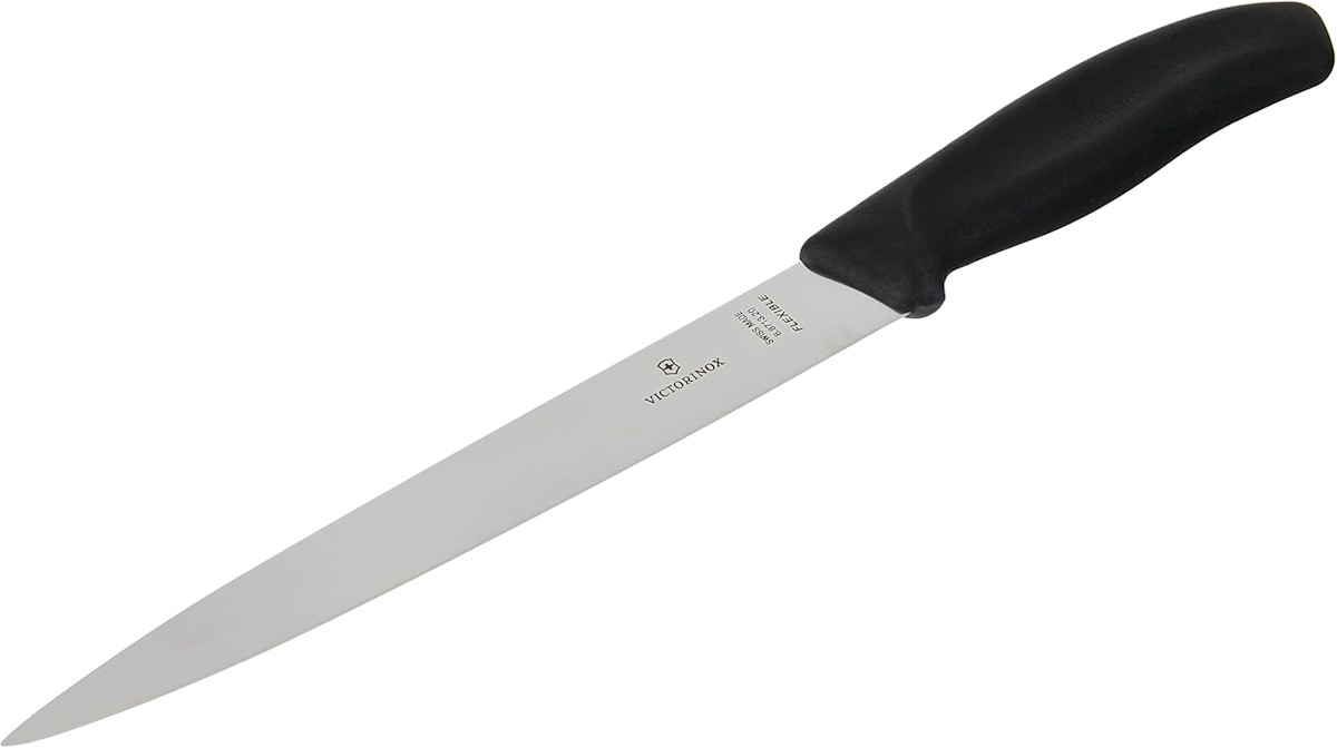 Ergonomischer Griff des Victorinox Messers aus schwarzem Kunststoff