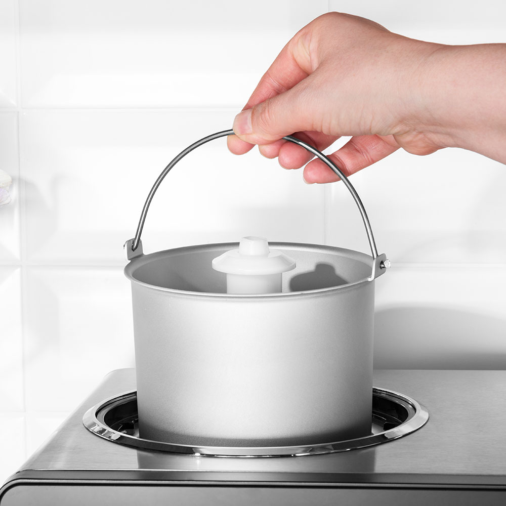 Spülmaschinenfester 1,5 L Edelstahl‑Einsatz 1,5 l herausnehmbarer Edelstahl‑Einsatz der Gastroback 42900 Eismaschine