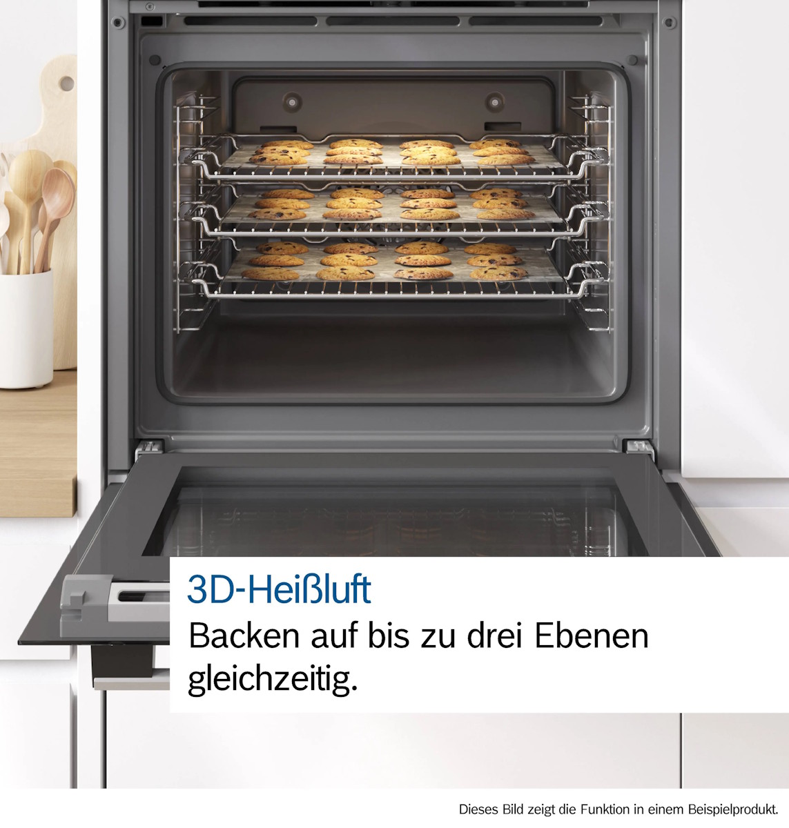 Bosch oven 3D hot air baking on three levels even heat distribution