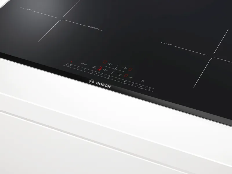 BOSCH Serie 6 Elektro-Kochfeld 80 cm Schwarz, Mit Rahmen aufliegend PKC845FP1D EAN: 4242002953083