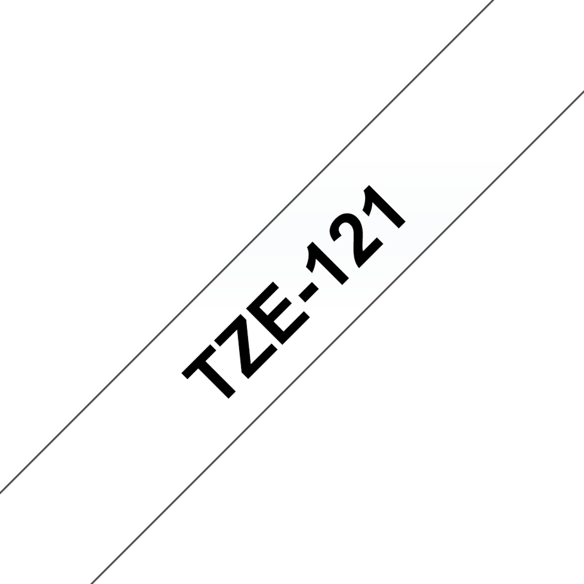 Brother TZe-121 Original-Schriftband 9 mm, schwarze Schrift auf transparentem laminiertem Band, Kassettenansicht für P-touch Geräte