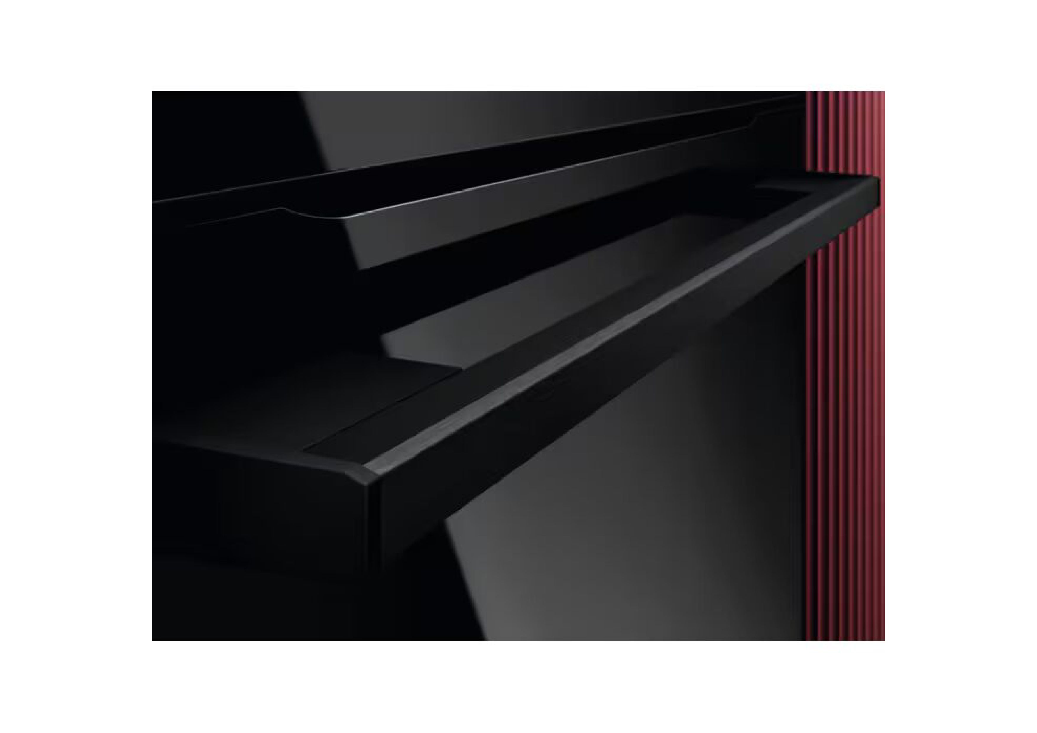 Close-up of the oven handle and glass front in a modern kitchen.