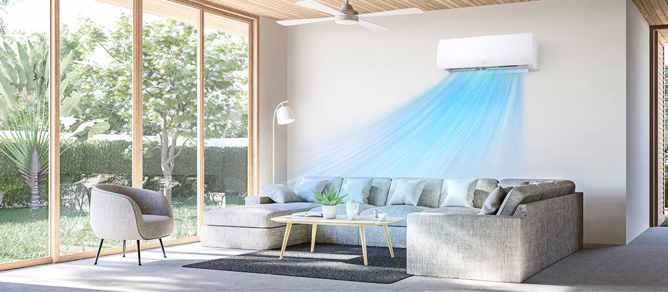 LG Dualcool WZ12AWN split air conditioner 3.4 kW with WiFi and LG ThinQ App – banner