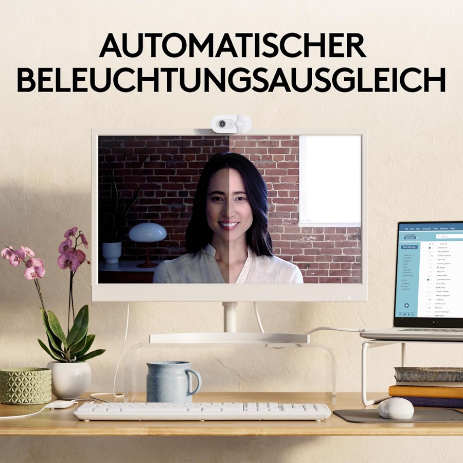 Logitech Brio 100 automatische Beleuchtungskorrektur RightLight