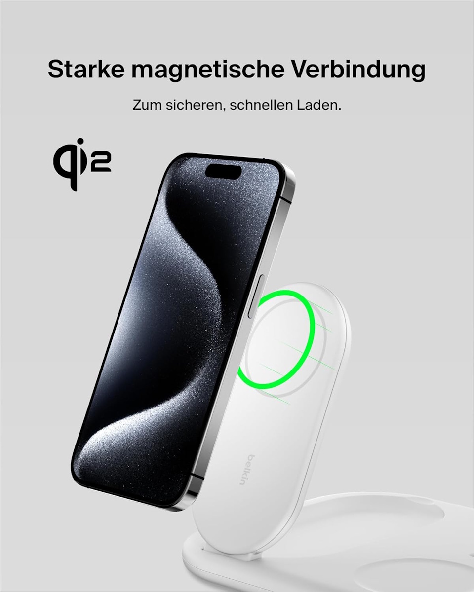 Belkin BoostCharge Pro 3-in-1 Magnetische Ladestation Weiß