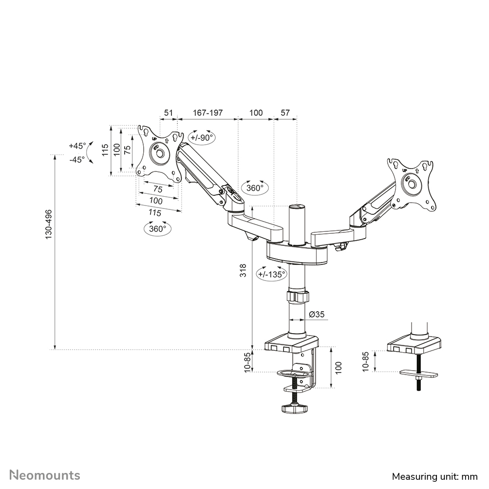 Neomounts DS70-750BL2