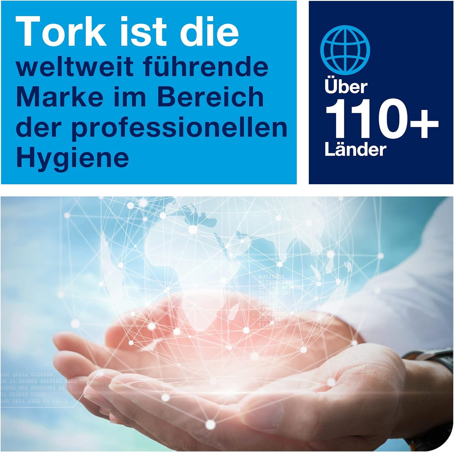 Tork Schaumseife, Darstellung als führende Marke im Hygienebereich.