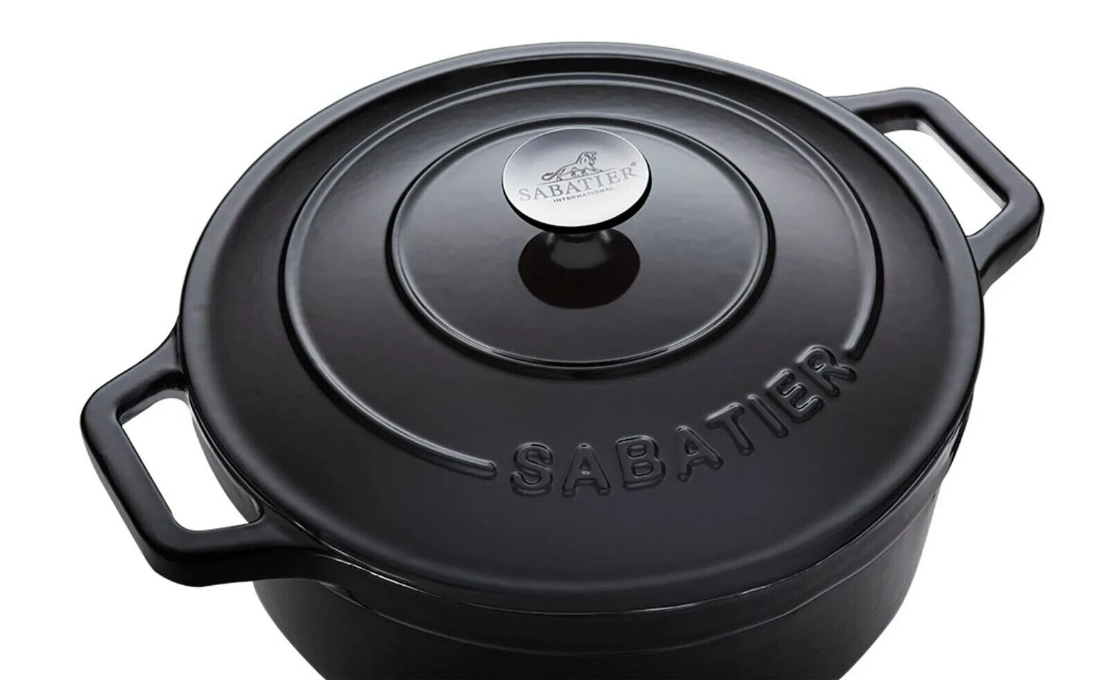 SABATIER Schmortopf mit Deckel SABATIER Gusseisener Bräter 28 x 12 cm Schmortopf mit Deckel Gusstopf Topf Schwarz