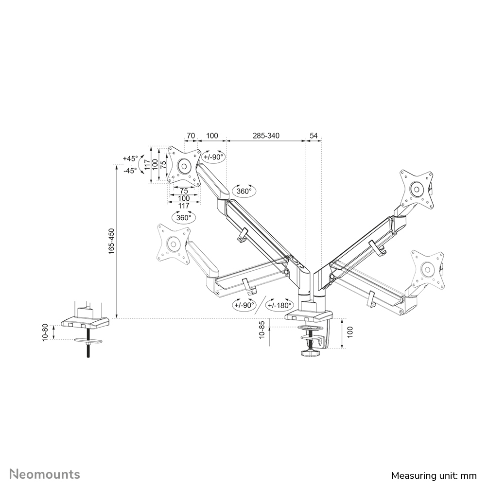 Neomounts DS70-810BL2