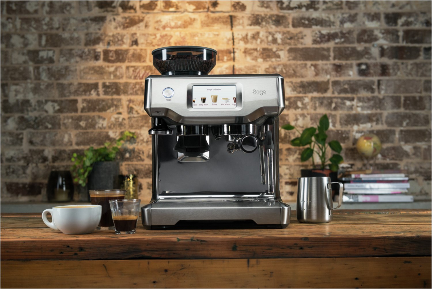 SAGE Espressomaschine Barista Touch [SES880BSS4EEU1] Integriertes Mahlwerk mit 30 Mahlgraden: Für perfektes Aroma und Geschmack.