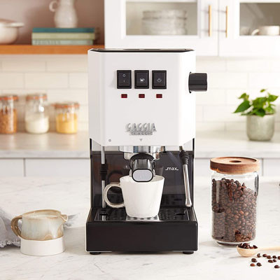 Verbessertes Edelstahlgehäuse Gaggia New Classic Evo White portafilter espresso machine