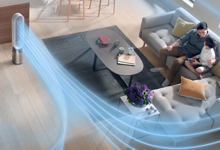 Dyson TP09 Purifier Cool™ Tower Fan in a modern living space