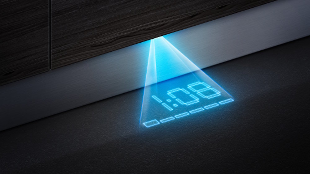timeLight: Restlaufzeit-Anzeige auf dem Boden Siemens Geschirrspüler timeLight Projektion auf dem Boden