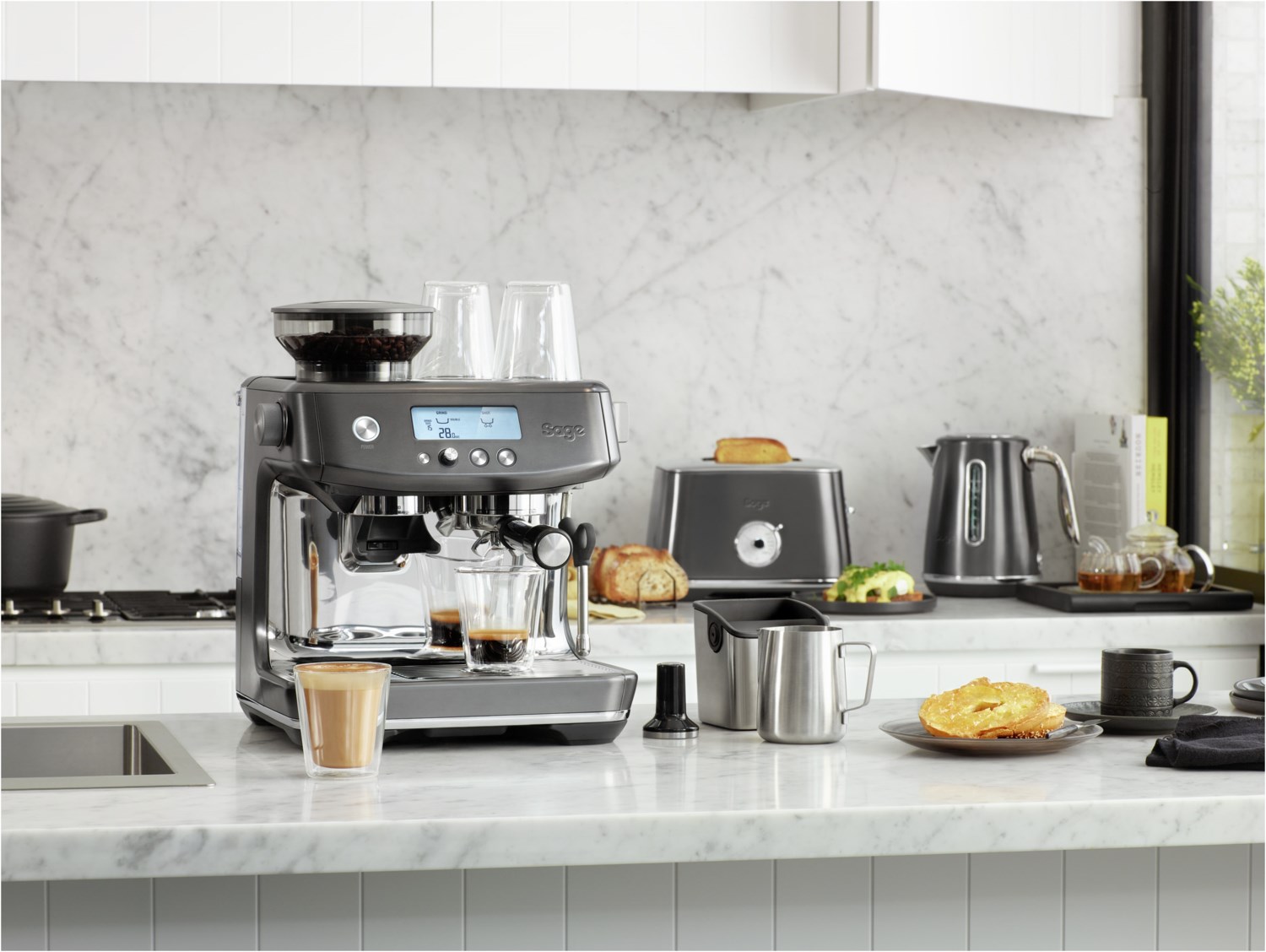 SAGE Appliances SES878 - the Barista Pro™ Espressomaschine, schwarz/edelstahl, EAN: 9355973007459