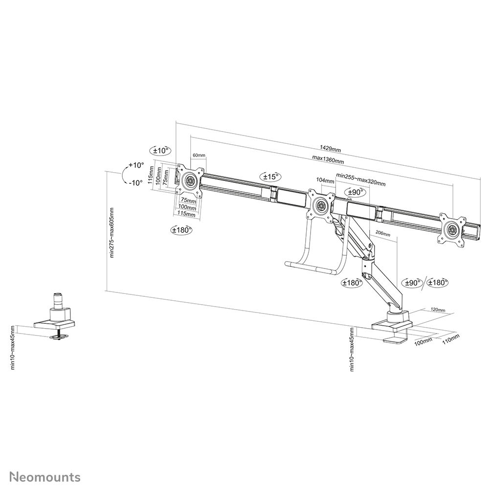 Neomounts NM-D775DX3BLACK