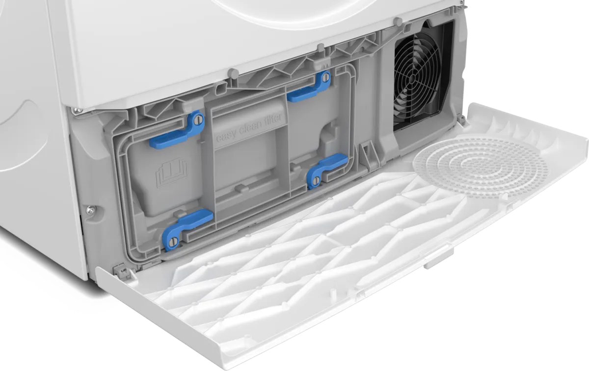 Detailansicht des easyClean-Kondensatfilters am Siemens Wärmepumpentrockner