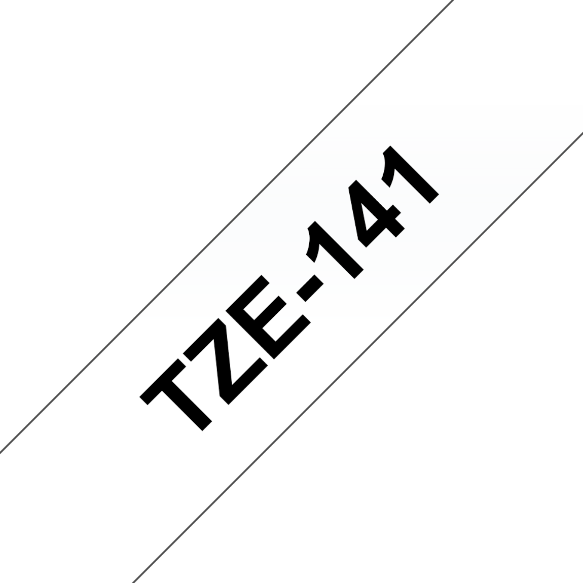 Brother TZe-141 Schriftband 18 mm eingesetzt in einem kompatiblen Brother P-touch Beschriftungsgerät, Thermodirekt-Druck, schwarz auf transparent