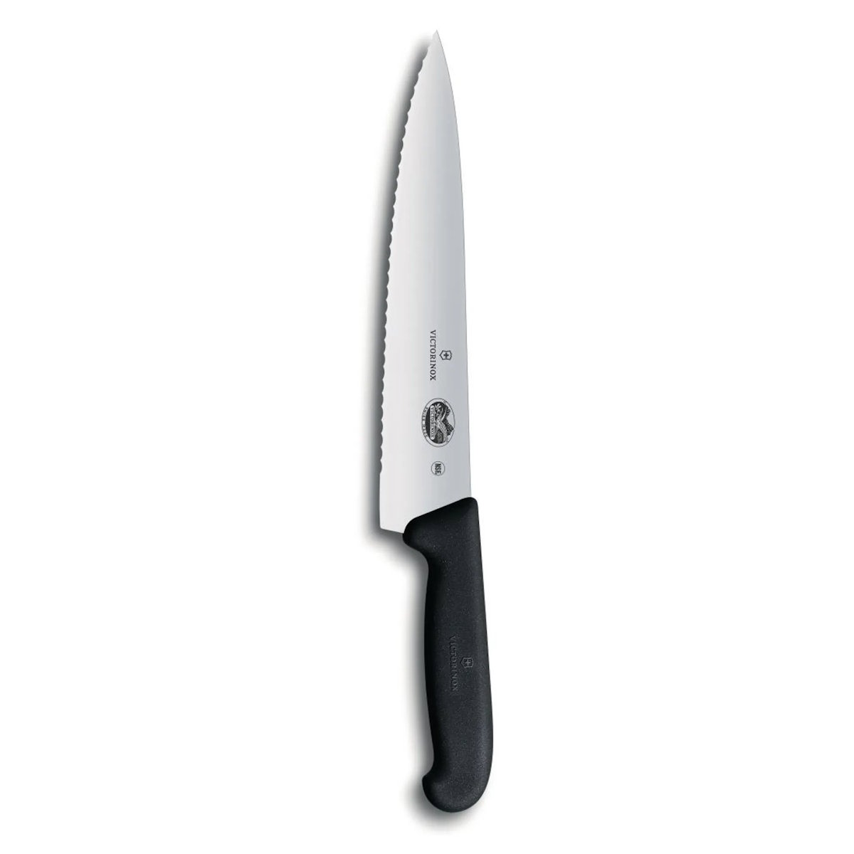 Ergonomischer, rutschfester schwarzer Fibrox-Griff des Victorinox Tranchiermessers