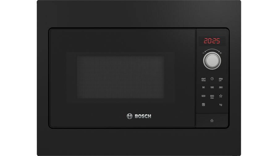 BOSCH BFL523MB3 Serie 2 Einbau-Mikrowelle, schwarz, Frontansicht BOSCH BFL523MB3 Serie 2 Einbau-Mikrowelle, schwarz, Frontansicht