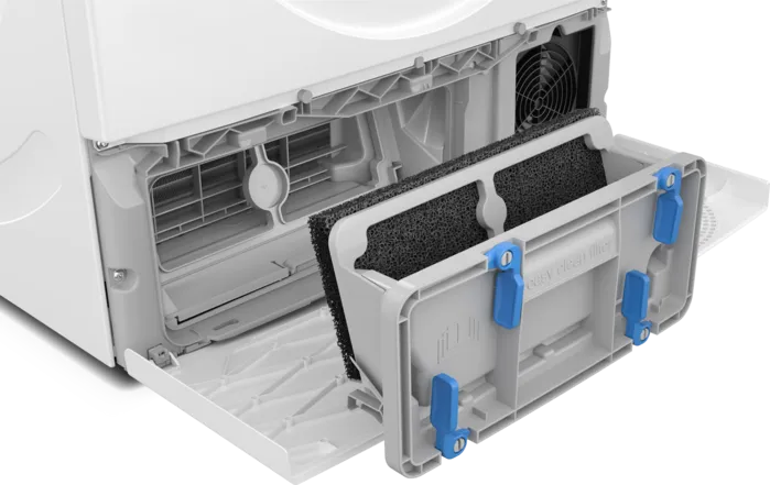 SIEMENS WQ33GSDG0 Wärmepumpentrockner - Komfort und Langlebigkeit im                     Fokus SIEMENS WQ33GSDG0 Wärmepumpentrockner - Der Kondensatorfilter lässt sich                         besonders                         einfach und schnell reinigen.