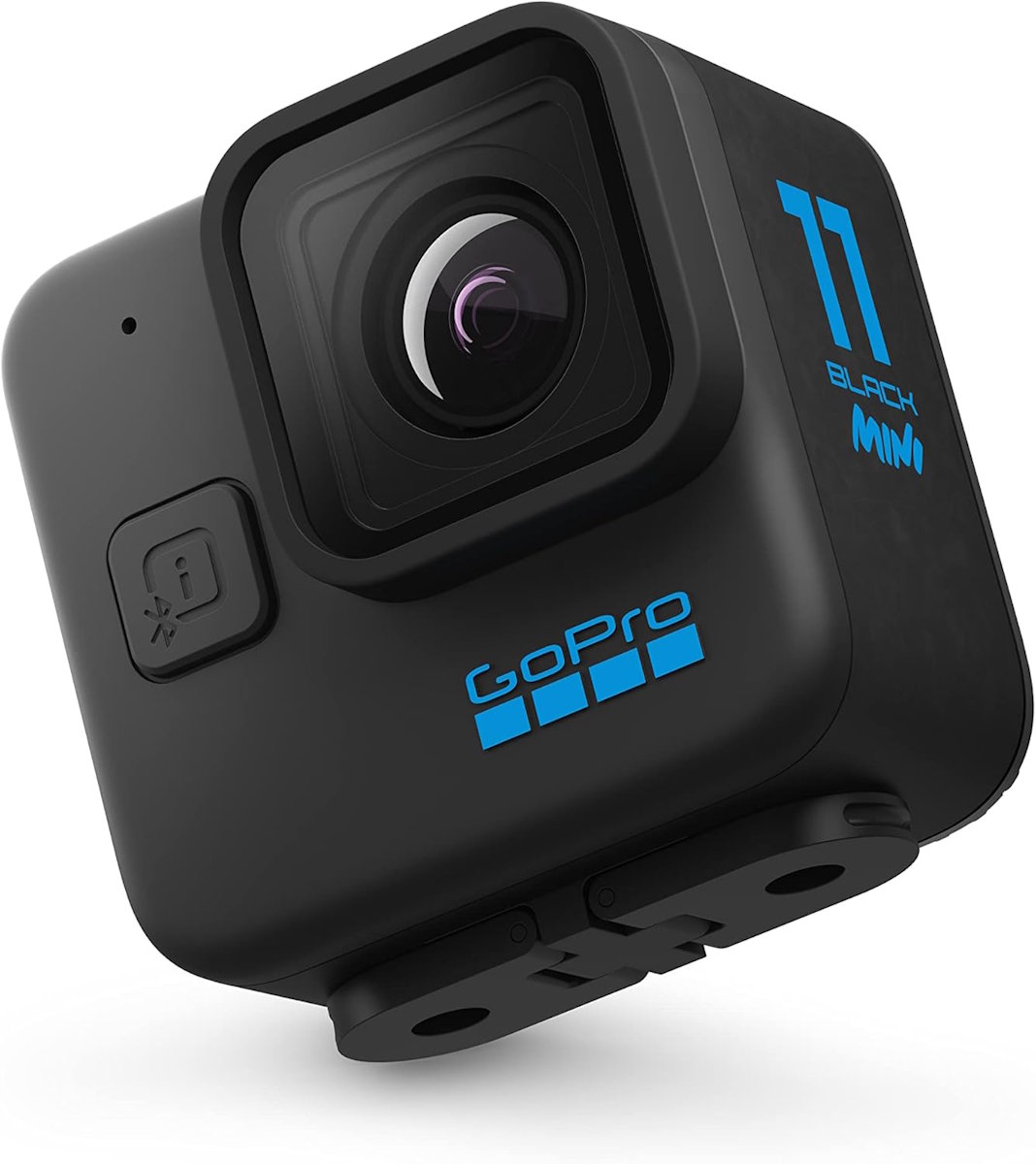 Seitenansicht der GoPro HERO11 Black Mini Actionkamera.