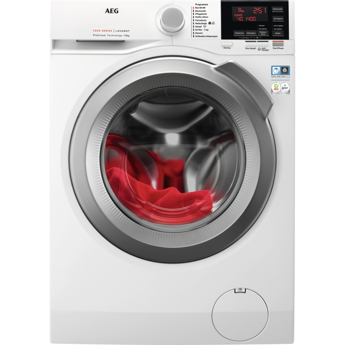 AEG L7FBG61480 Wasch­ma­schi­ne Frontlader 8 kg 1400 1400 Touren ProSteam Weiß, EEK: A, EAN: 7332543813322