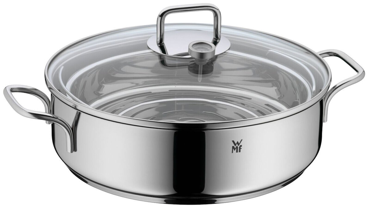 WMF Select it! Dampfgarer Bräter mit Deckel backofengeeignet 5l, Induktion, Glasdeckel, Garthermometer, Garblech