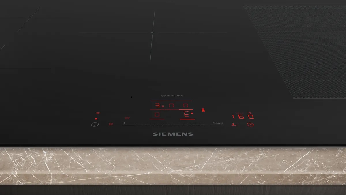 Nahaufnahme des touchSlider Bedienfelds zur präzisen Leistungssteuerung