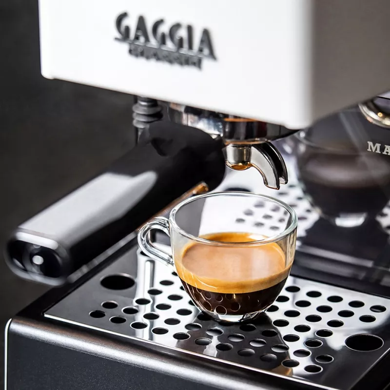 Professioneller Siebträger und verbesserte Brühgruppe Gaggia New Classic Evo White portafilter espresso machine