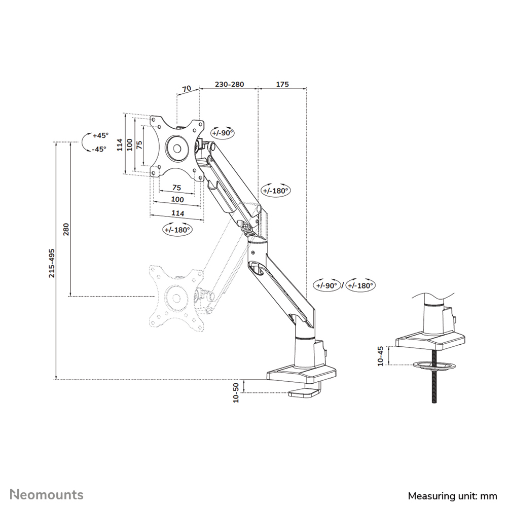 Neomounts DS70-250BL1