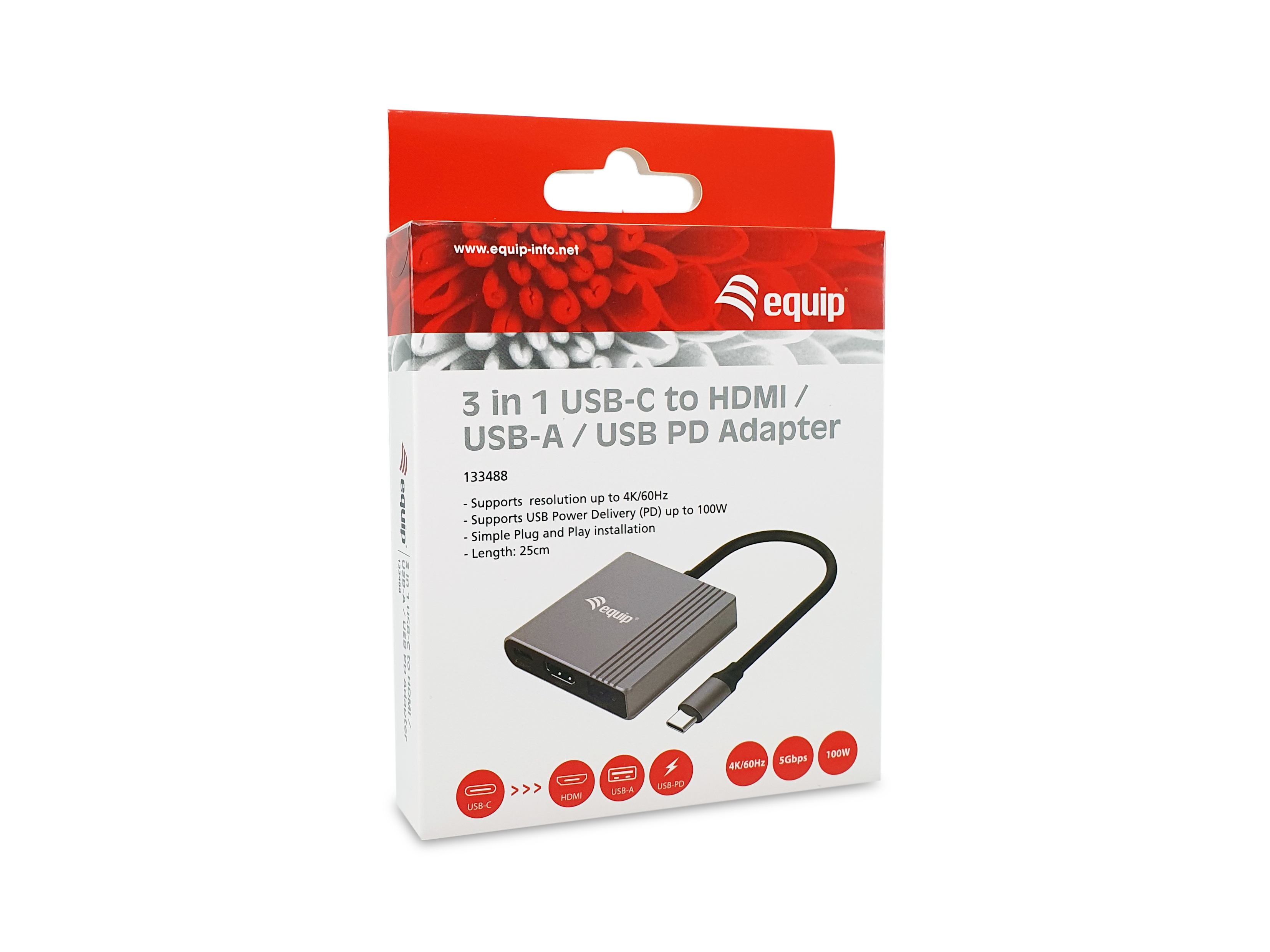 Equip 3-in-1-USB-C-zu-HDMI-USB-A-USB-PD-Adapter