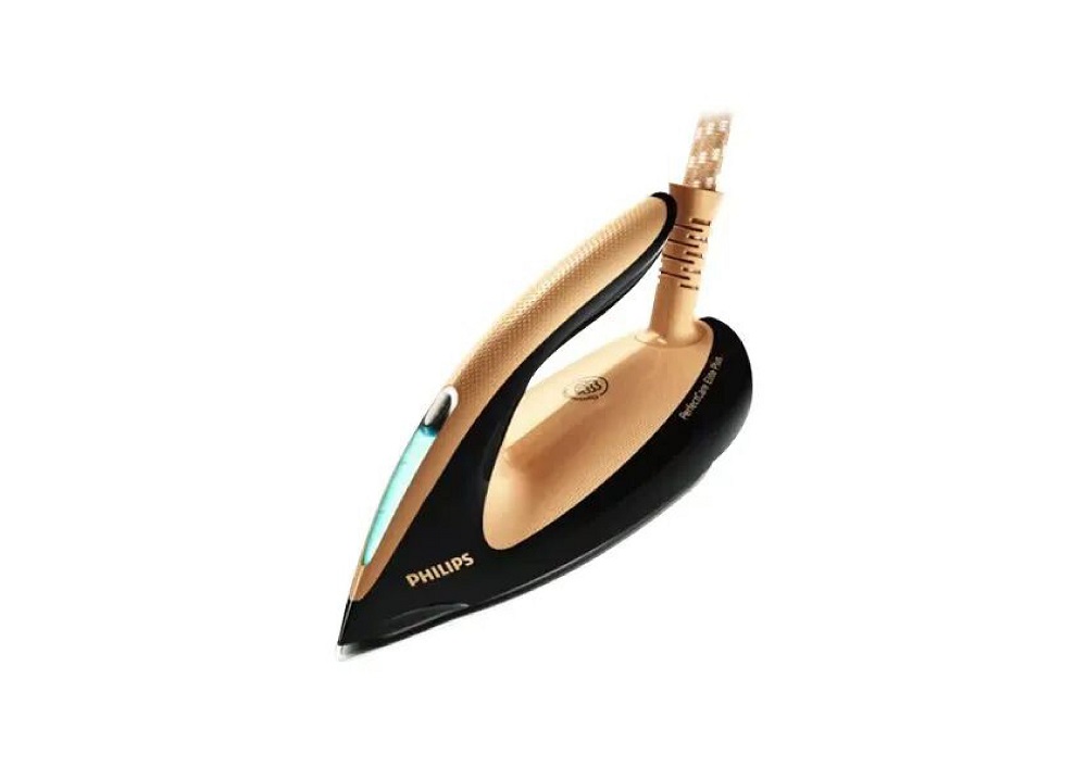 Schräge Frontansicht des Bügeleisen-Handteils mit LED-Indikator am Griff