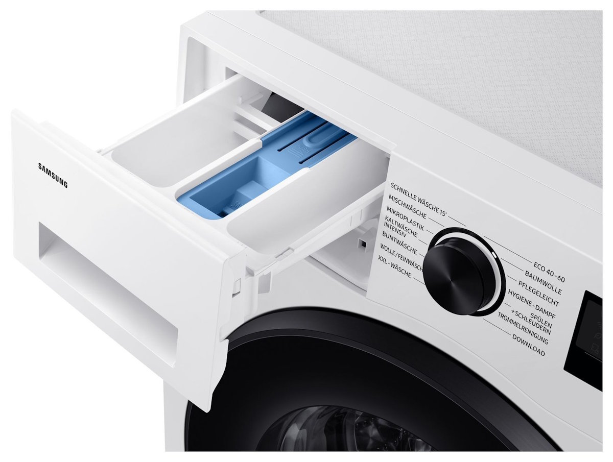 Samsung WW90CGC04AAEEG StayClean Waschmittelschublade mit Hygiene-Steam-Funktion und AquaStop-Wasseranschluss