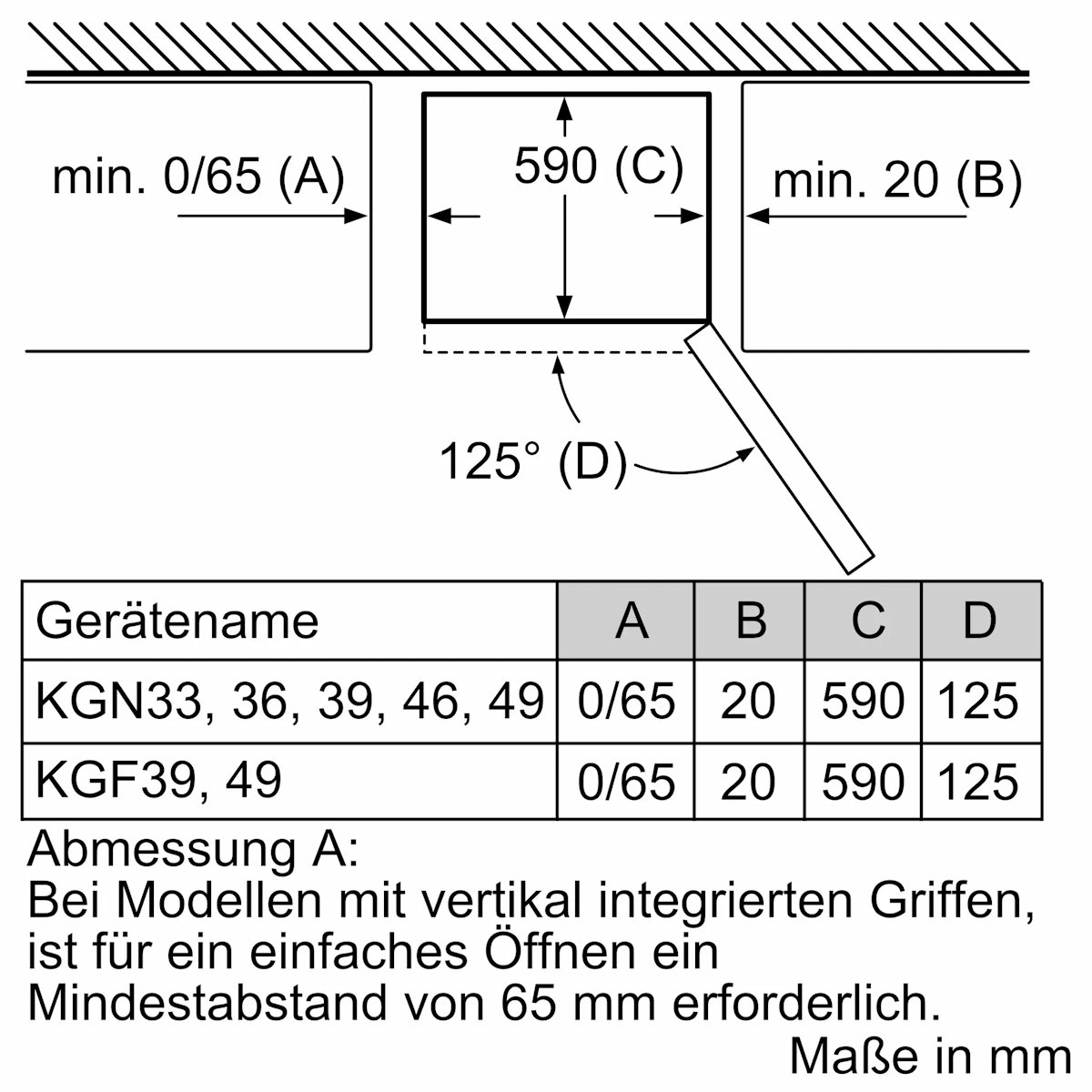 Dimensional drawing of the Bosch KGN33NWEB fridge freezer: height 176.0 cm × width 60.0 cm × depth 66.0 cm, connection cable length 240 cm