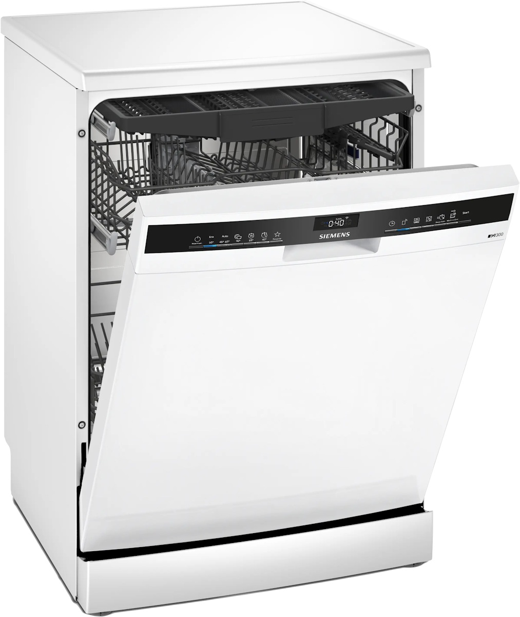 Siemens iQ300 Stand-Geschirrspüler 60 cm SN23HW02ME in Weiß, Frontansicht