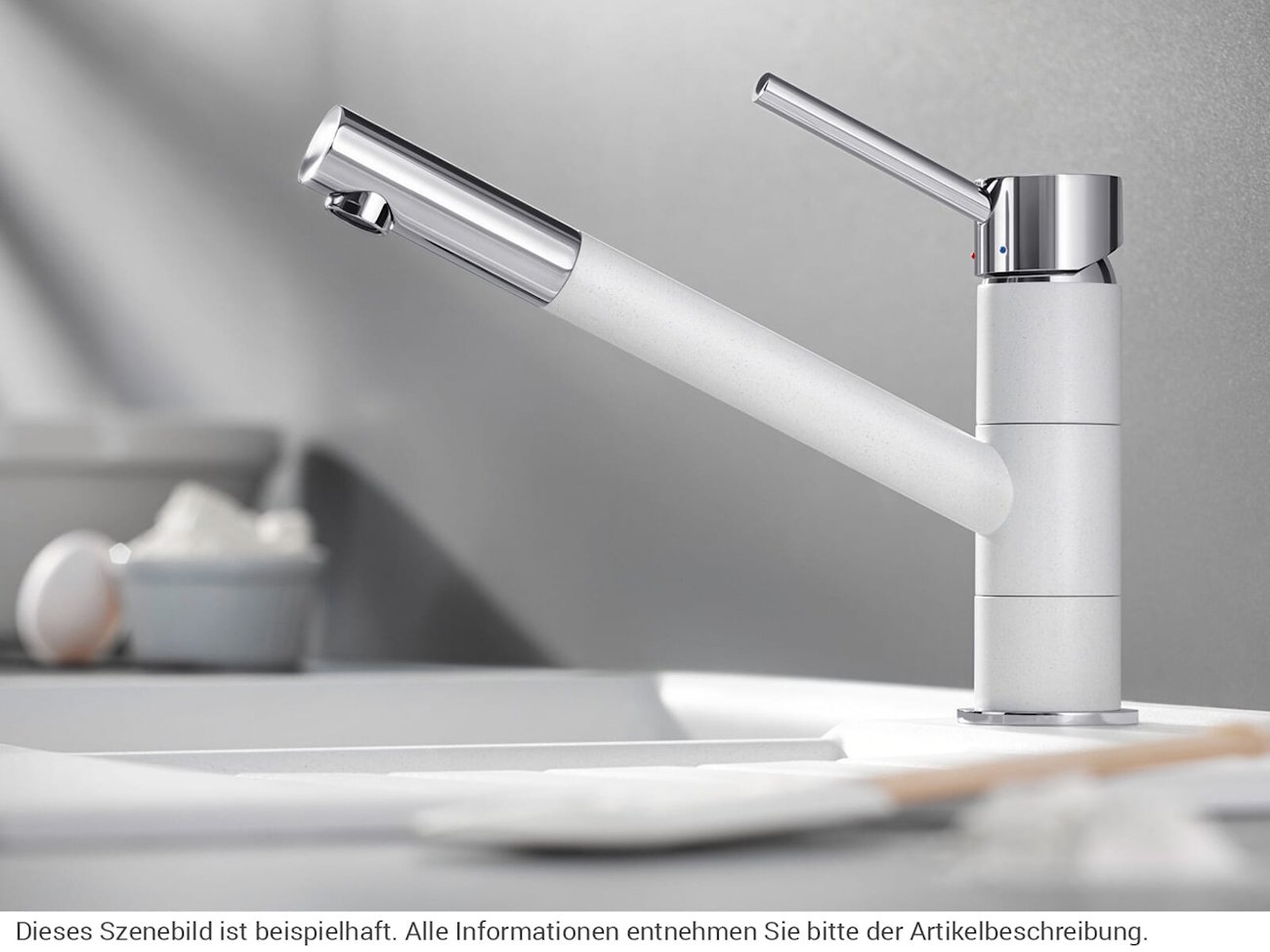 BLANCO KANO Küchenarmatur in weiß chrom SILGRANIT-Look