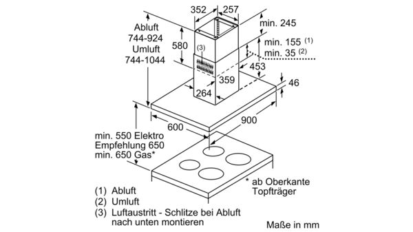 SIEMENS LF97BCP50, IQ500 Dunst­ab­zugs­hau­be, Edelstahl, EEK:A, EAN:4242003832097