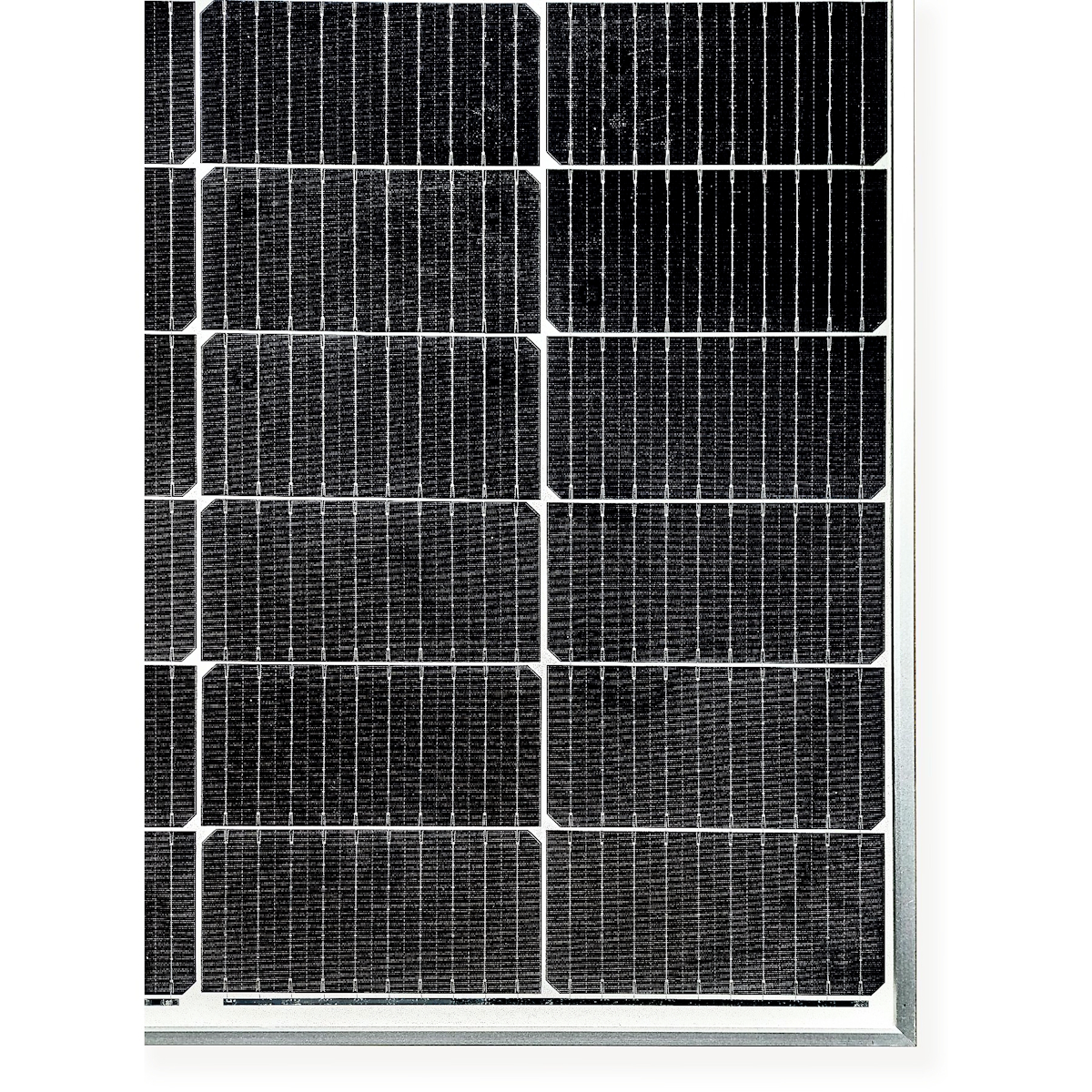 Nahaufnahme des bifazialen Solarmoduls des Technaxx Balkonkraftwerks