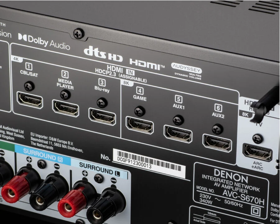 DENON AVC-S670H 5.2-Kanal 140W 8K-AV-Verstärker mit HEOS Built-in EAN: 0747192140205
