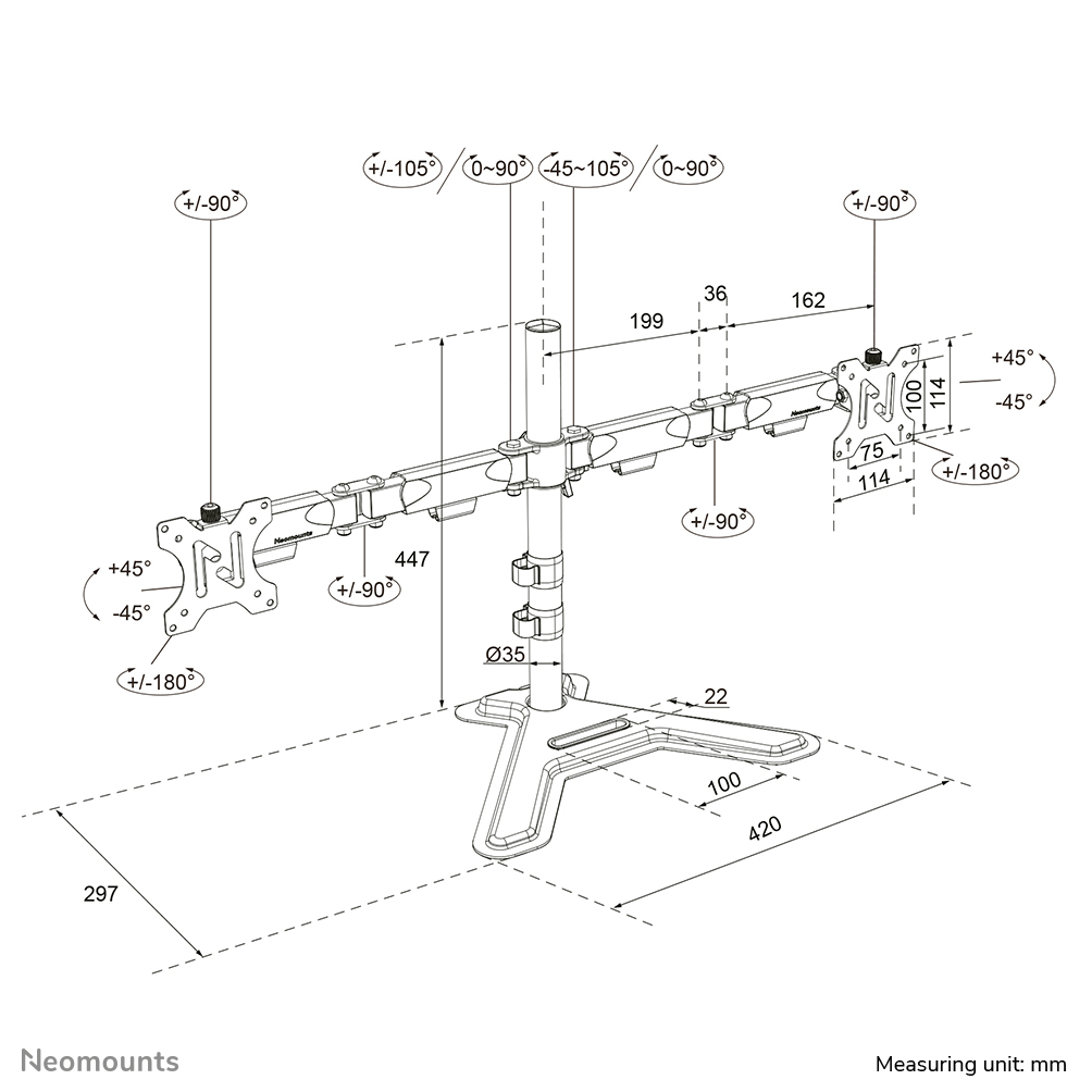 Neomounts DS45-600BL2