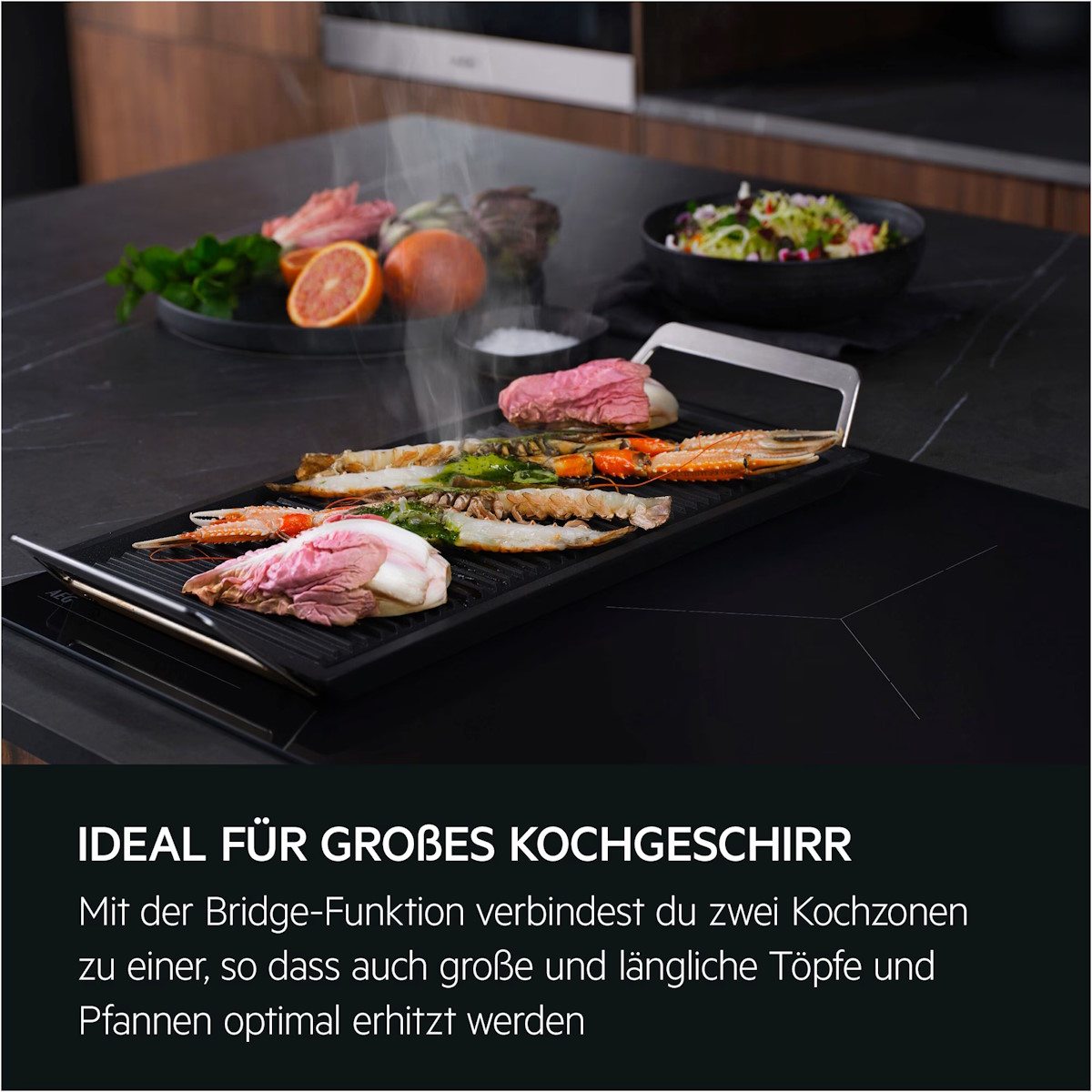 AEG IKE64450IB Induktionskochfeld mit Bridge-Funktion