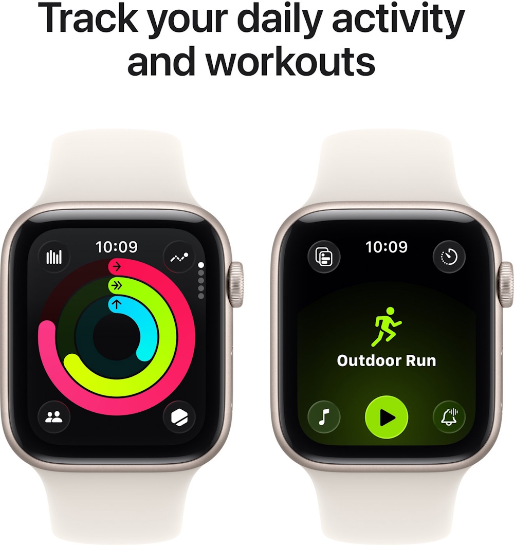 Apple Watch SE 3 GPS 40mm Smartwatch | Starlight aluminum housing | Starlight sports armband M/L | Always-On Retina Display