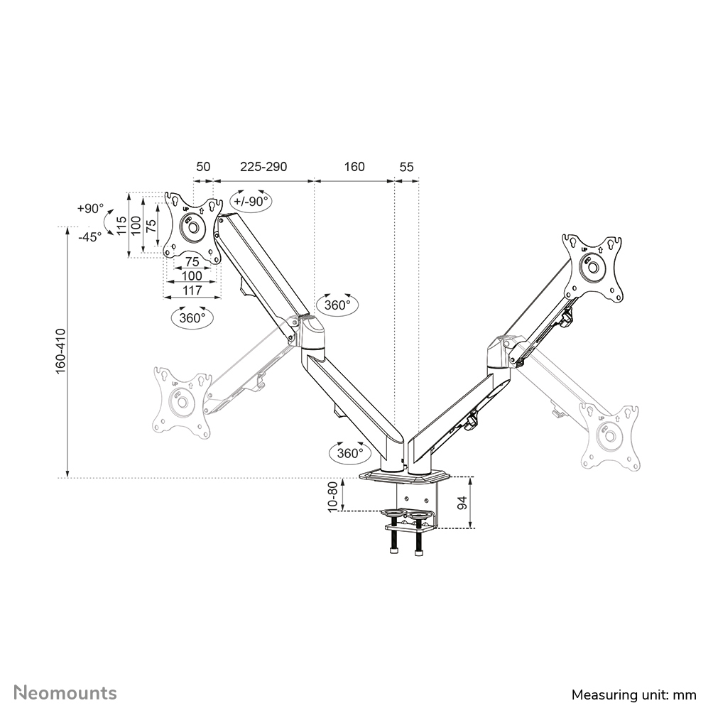 Neomounts DS70-700BL2