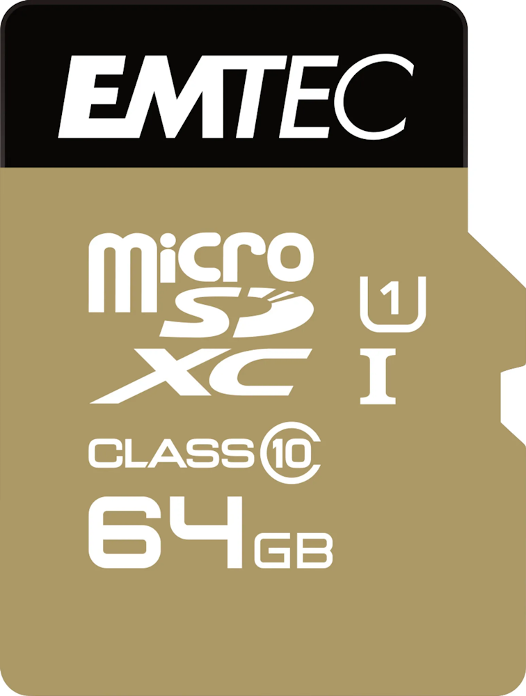 EMTEC Elite Gold MicroSD 64 GB Speicherkarte | UHS-I U1 & Class 10 | Inkl. SD-Adapter